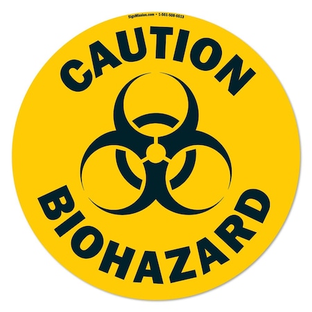 Signmission Caution Biohazard 16in Non-Slip Floor Marker, 16" H, FD-2-C-16-99964 FD-2-C-16-99964